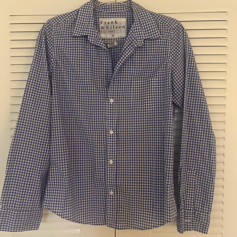 Frank & Eileen Blue Gingham Button Down Shirt